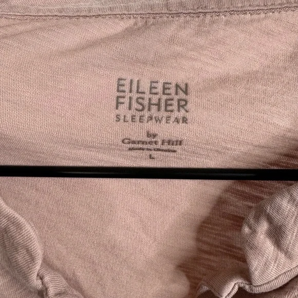 Eileen Fisher Garnet Hill Pink Cotton Silk Sleepwear Top Size Large - Picture 7 of 8